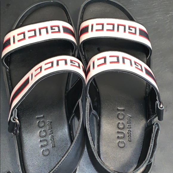 gucci stripe strap sandal